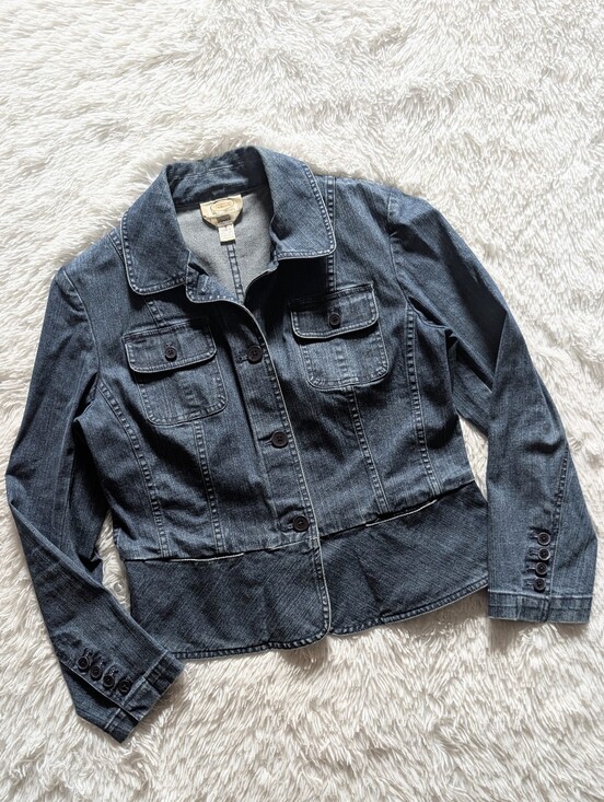 Talbots Jackets & Blazers - Y2K Vintage Talbots Blue Stretch Denim Princess Seam Jean Jacket 6 Petite